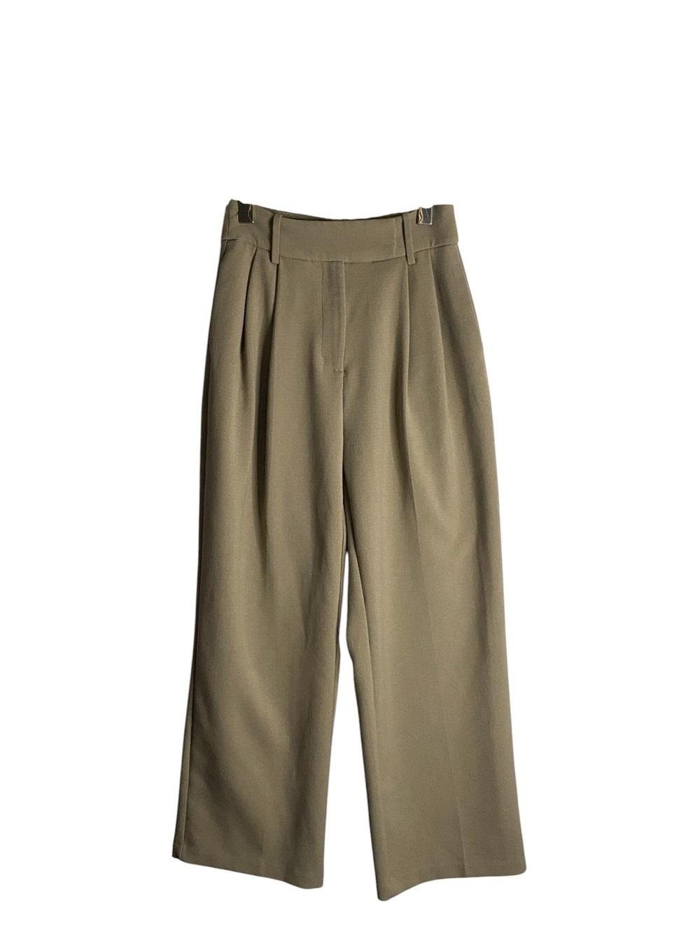 OAK + FORT Women’s Straight Leg High Waisted Trousers in Winter Twig - Picture 2 of 10
